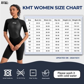 KMT Wetsuit Women, 2mm Shorty Wetsuits Neoprene Back Zip Wet Suits for Surfing Diving Swimming Snorkeling