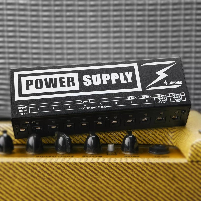 Donner DP-2 10 Port Guitar Effects Pedal Power Supply 9V/12V/18V