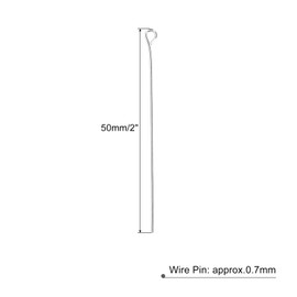 MECCANIXITY 200Pcs Silver Iron Eye Pins 50mm 21 Gauge/0.7mm Eye Pins for Jewelry Making Findings DIY Craft Necklaces Bracelets Earrings Head Pins