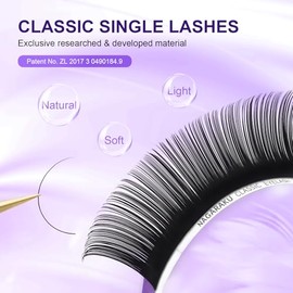 NAGARAKU Einzelwimpern 1:1 Individuelle Wimpern Volumenwimpern Klassische Wimpernverl√§ngerung Weiche Nat√ºrliche 1 zu 1 Wimpern Single Eyelash Mattschwarz 16 Reihen High Capacity(0.03mm C 8mm)