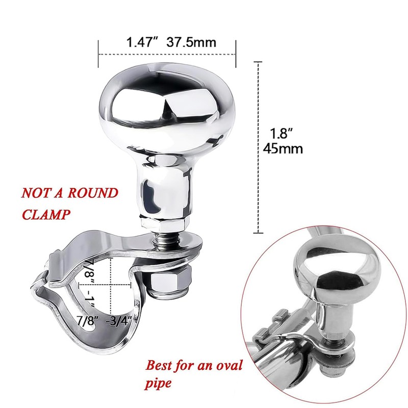 316 Stainless Steel Boat Steering Wheel Knob, Manoeuvring Knob, Spinner