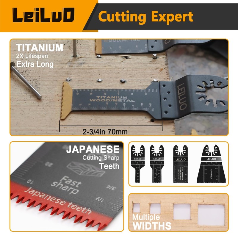 LEILUO 116 Pcs Multitool Blade Kits Cutting and Sandpaper Oscillating