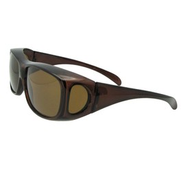Fit Over Sunglasses Non Polarized Medium F1 (Brown Frame-Non Polarized Brown Lens)