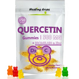 HEALING DROPS Quercetin with Bromelain Gummies - Vitamin C + Zinc + Vitamin D3 - Healing Drops