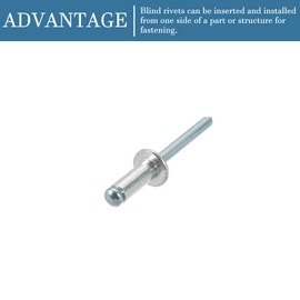 QUARKZMAN 6 mm x 16 mm Blind Rivets x 20 Pieces Aluminium/Steel Rivets for Metal and Plastic and Leather [Silver Tone]