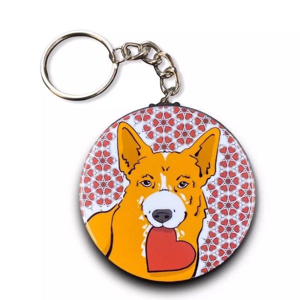 Red Heeler Australian Cattle Dog Valentine Keychain Handmade Accessories Gift