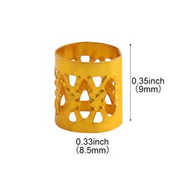 SEVENHEAD 50 Pcs Dreadlock Beads Hair Accessories - Adjustable Hair Rings, Cuffs and Metal Braiding Clips for Braids (Gold)