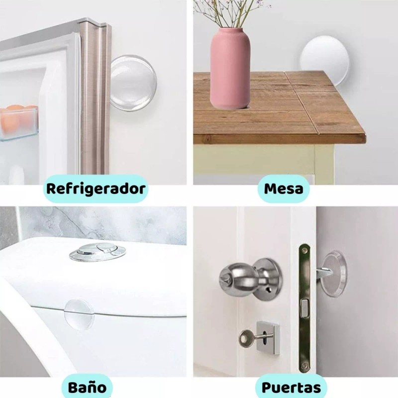 Veraly Protector De Pared Puerta Tope Fija Puertas Silicona 6