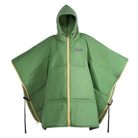 Kanyak Outdoor Camping Blanket, Poncho Wearable Hoodie Blankets, Waterproof & Windproof, 75 * 55 inch, Warm, Durable & Portable, for Stadium, Concerts, Car Travel, Beach, Picnic, Grass (Green)