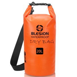 BLESION Dry Bag, 5L/10L/15L/20L/30L Waterproof Bag, Adjustable Shoulder Strap, Waterproof Backpack for Kayaking, Fishing, Swimming, Hiking Travel, orange