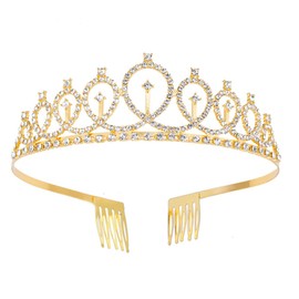 Crystal Rhinestones Wedding Tiara with Comb for Bridal Wedding Princess Queen Coronation Birthday Party Silver Crown Girl and Women Carnival Party Holiday Celebration for Adults