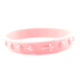 Goods For Giving · Silicone Rosary Decade Wristbands · Pink · 3 Pack · Size 8'' · Safe, Comfortable, Versatile