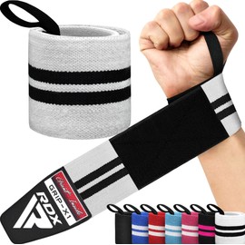 RDX Gym Weight Lifting Straps Wrist Support Wrist Wrap Lifting Aid, White