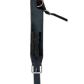 WEMBILS Western Leather Flank Cinch with Billets Set Rear Back Cinch Girth TACK Horse Cinches (Black)