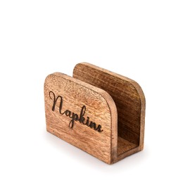Mahasu Napkin Holder Mango Wood Kitchen Upright Paper Napkin Storage Dispenser for Kitchen,Dining Table,Party,Restaurant (5.5" X 2.5" X 4")
