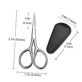 2-Piece Beard Scissors Set for Men Portable Facial Hair Trimming Scissors PU Cover for Grooming Hair at Home or Salon
