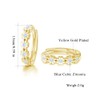 CiNily Small Gold Hoop Earrings for Women Flower Blue Cubic
