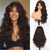 topshe Long Wavy Wine Red Wig 26 Inch Wigs for