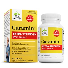 Terry Naturally Curamin Extra Strength - Curcumin & Boswellia Supplement for Healthy Circulation Support - Turmeric Supplement to Support Joints, Muscle Health & Endorphin Production - 60 Tablets