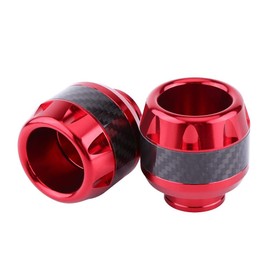 Motorcycle Crash Protection Crash Pads Frame Sliders, Motorbike Frame Sliders, Front Fork Frame Sliders, 1 Pair Carbon Motorcycle Front Fork Frame Sliders Crash Protection (Red)