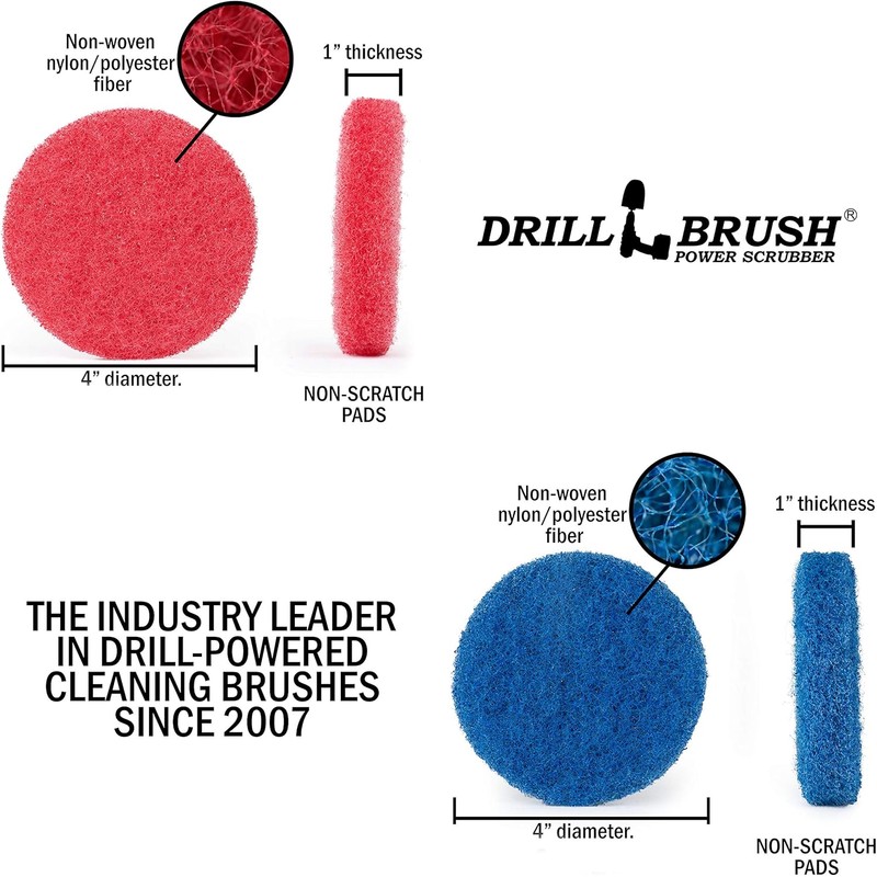 Cordless Drill Attachment - Scrub - Scour- Drill Pads -