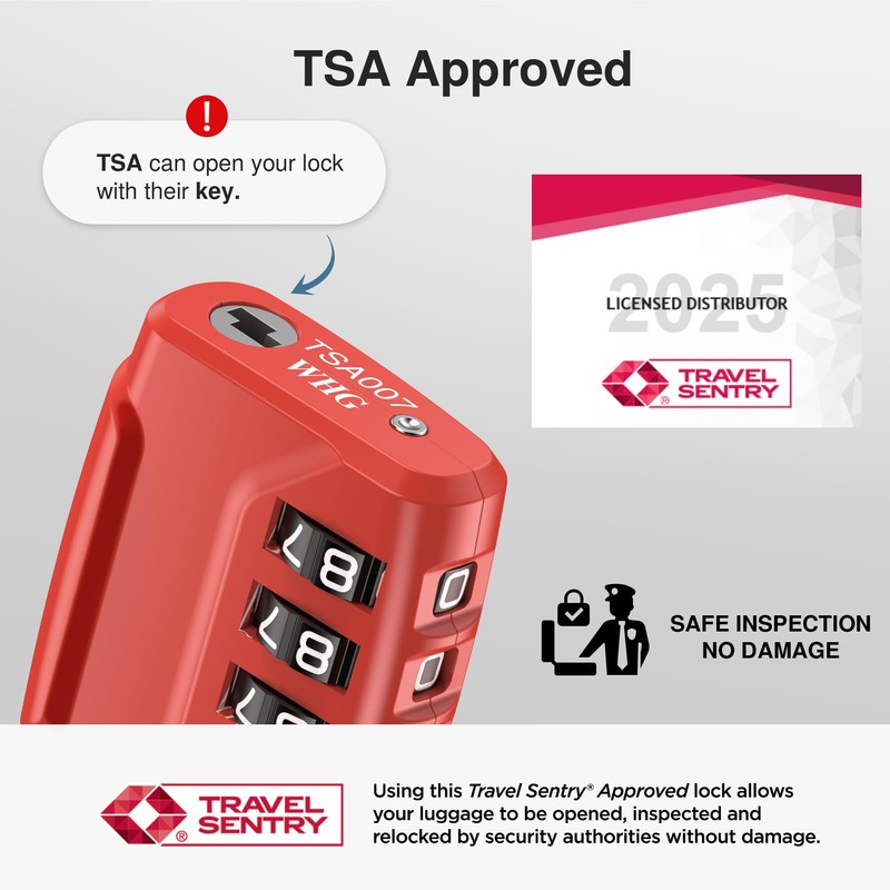 Puroma 2 Pack TSA Approved Luggage Lock, 4 Digit Combination