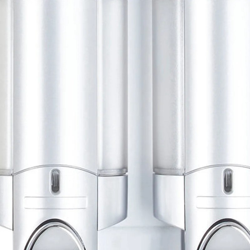 Homeroots Gray Heavy Duty Plastic Two Chamber Wall Mount Soap