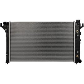 SCITOO Engine Coolant Aluminum Radiator Assembly for 1998-2001 for Dodge for Ram 1500 5.9L 1998-2002 for Dodge for Ram 2500 5.9L 1998-2002 for Dodge for Ram 3500 5.9L; Replace: 2291