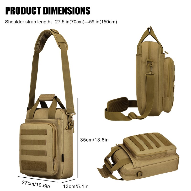 ZHIERNA Tactical Briefcase Shoulder Bag Small Men's Bag Messenger Bag