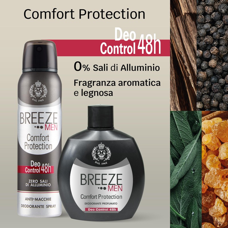 BREEZE | Deodorante Squeeze Comfort Protection, Breeze Men, 100ml