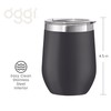 Oggi Cheers Insulated Wine Tumbler, 12-Ounce, Black (8145.3)