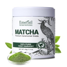 Emerail Ceremonial Grade Green Tea Matcha Powder, Premium First Harvest Unsweetened, 100% Pure Matcha for Lattes, Smoothies, and Baking (40g / 1.4oz)