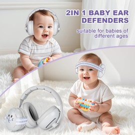 BBWELL Gehörschutz für Babys,2-in-1 Baby Kopfhörer Lärmschutz 25dB für Baby bis 48 Monate,Verstellbares ANTI-SLIP-Kopfband,Besonders Weich und Leicht für Geeignet zum Schlafen,Reisen,Lauter Umgebung