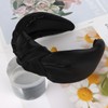 Amariver Black Headband Knotted Wide Headband for Women Top Knot