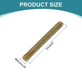 uxcell 12Pcs Fully Threaded Rod, 1/4" UNC x 2" Length Zinc-Plated Carbon Steel Fully Threaded Studs with Nuts and Washers for Clamps, Hangers and U-Bolts, Color Zinc