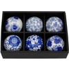 Red Lantern 3" Blue & White Decorative Porcelain Ball Set