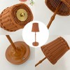 Greensen Dekorative Tischleuchte, Rattan Tischlampe Kabellos LED Touch Lampe Dimmbar