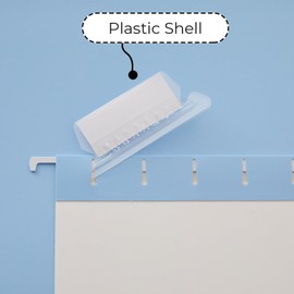 Y YOMA 12 Pack Plastic Hanging File Folder Tabs with Inserts Decorative Tab for Hanging File Folders 1/5-Cut Adjustable Tabs Office Supplies Suitable for Letter Size, Legal Size, A4 Folder, Clear