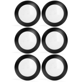 LUNABODE 7.5" Dimmable Flush Mount Ceiling Light - Pack of 6 | 16.5W, 4000K, Bronze Trim | Stylish LED Fixture for Hallway/Kitchen/Bathroom Disc Light (Natural White)