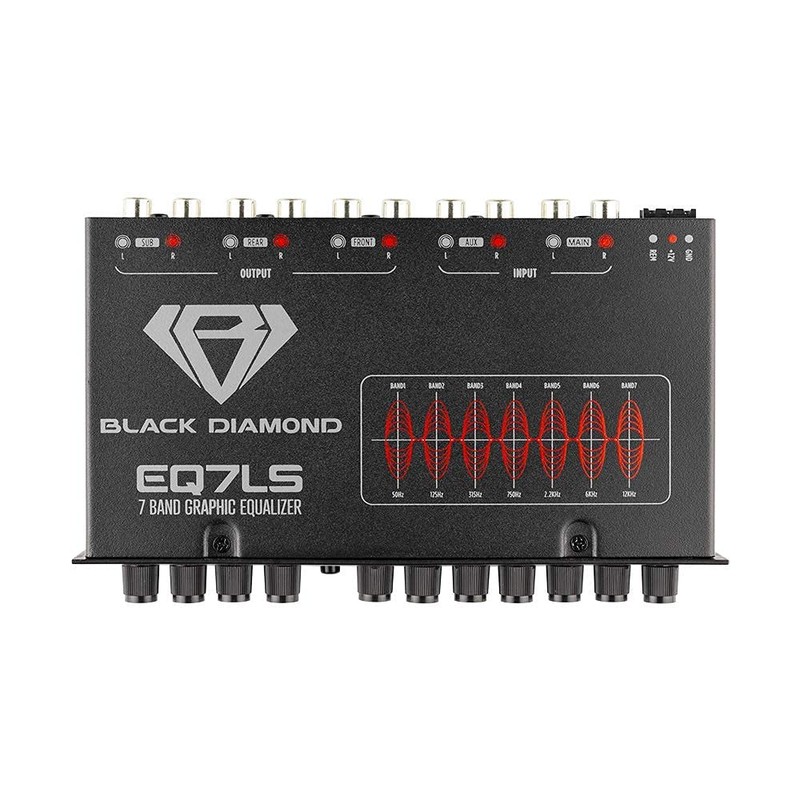 Black Diamond EQ7LS 7-Band Stereo Equalizer/Crossover Pre Amp Equalizer Car