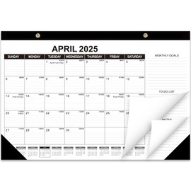 GuassLee Desk Calendar 2025-18 Months Calendar 17" × 11.5" Desk Calendar from Apr. 2025 to Sept. 2026 with Julian Date, Monthly Goals, To-do List, Notes for Home School Office