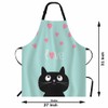 Moslion Black Cat Apron,Pink Hearts and Cute Cartoon Cat Blue