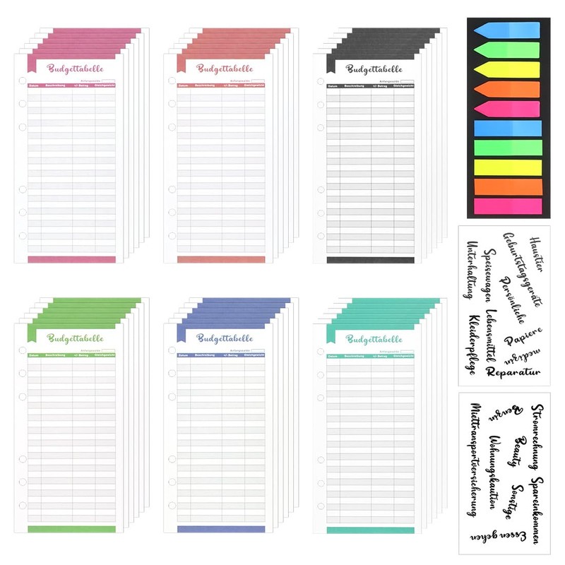 TANCUDER 96 Sheets Budget Sheets, Refill Paper A6, Budget Planner