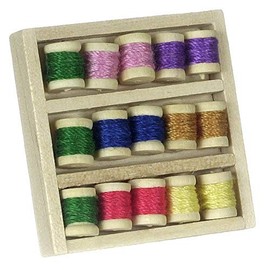 Dollhouse Miniature 1:12 Scale Thread Box of 15 Spools #G8592