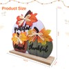 Wooden Fall Pumpkin Table Decorations - Thankful, Grateful, Blessed Tabletop