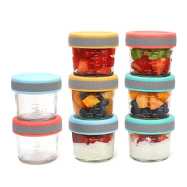 Tronco Glass Food Containers with Lids - Leak-Proof,Microwavable Small Glass Jars