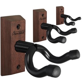 Guitar Wall Mount 3 Pack, Acacia Hardwood Guitar Hanger, U-Shaped Guitar Wall Hanger Mount, Guitar Holder Hook Stand Wall for Acoustic, Electric Guitar, Banjo, Bass, for Guitar Player Men Boy