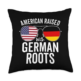 American Raised With German Roots USA Germany Flag Throw Pillow