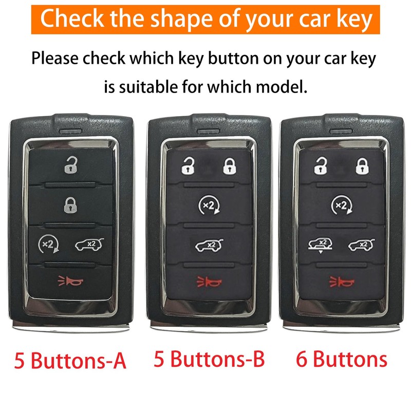 for Jeep Leather Key Fob Cover with Keychain (Brown, 5