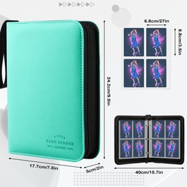 Baseball Card Binder, 4 Pockets Trading Card Album Folder, 400 Pocket Holder for Yugioh, MTG and Other TCG (GREEN-X)2023 Commemorative Edition Card Book
